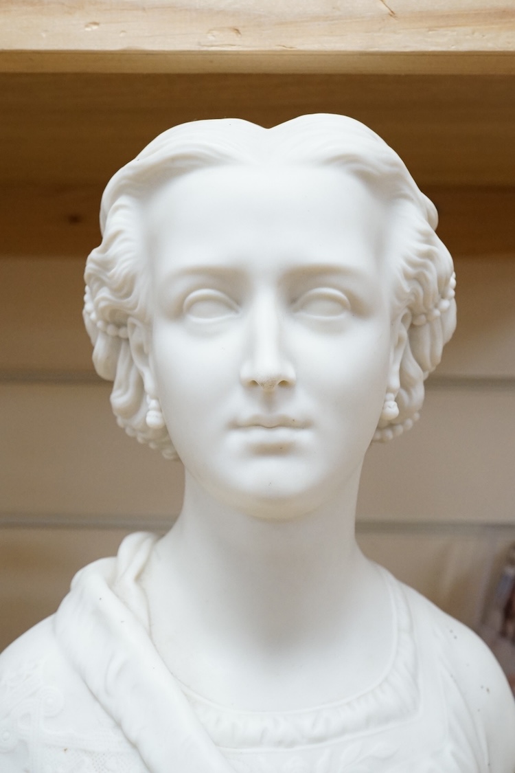 A Victorian Crystal Palace Art Union Copeland Parian bust of Princess Alexandra, 30cm high